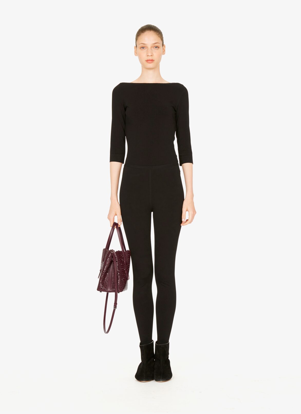 CABAS SANS MANCHES C.LUX MIN.VIENNE VAGUE+AG POURPRE ALAÏA VIOLET  CABAS SANS MANCHES C.LUX MIN.VIENNE VAGUE+AG POURPRE